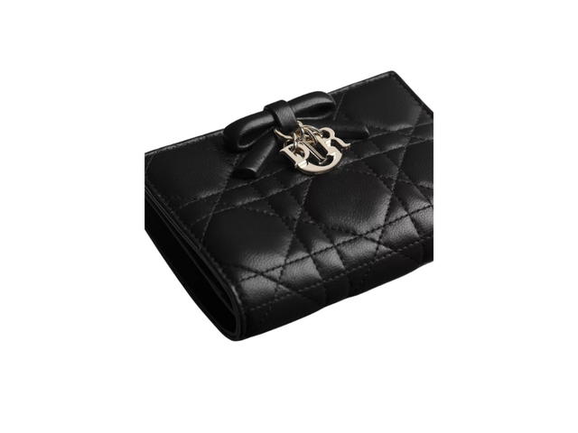 Dior Dior Lady Dior Dahlia Wallet Black Cannage Lambskin - view 4