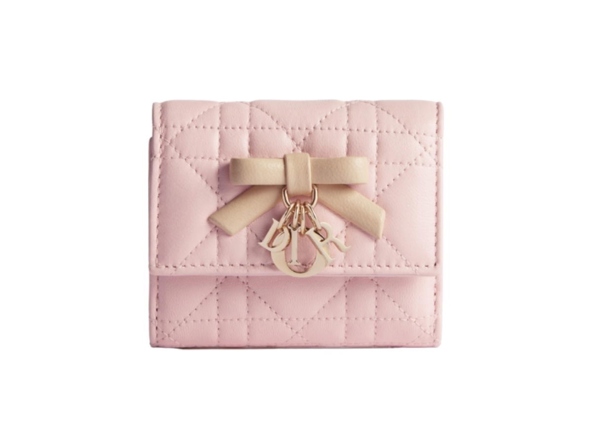 Dior Dior Lady Dior Hibiscus Wallet Sand Pink