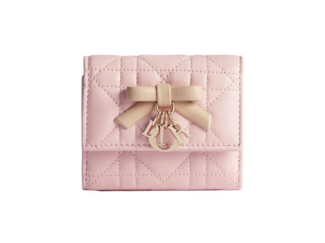 Dior Dior Lady Dior Hibiscus Wallet Sand Pink - view 1