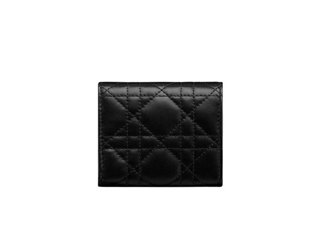 Dior Dior Jolie Hibiscus Wallet In Black Cannage Lambskin - view 3