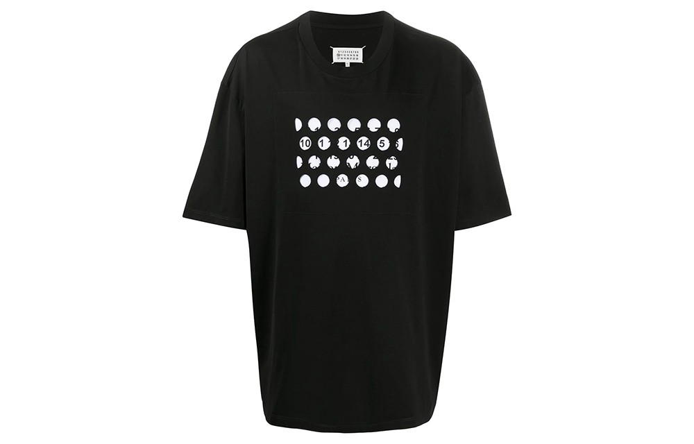 Maison Margiela Maison Margiela Logo Printed Crewneck T-Shirt - Black