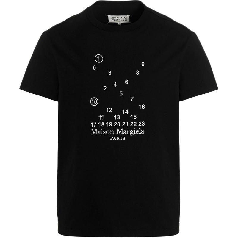 Maison Margiela Maison Margiela FW22 Logo Digital Embroidery Short Sleeve T-Shirt - Black