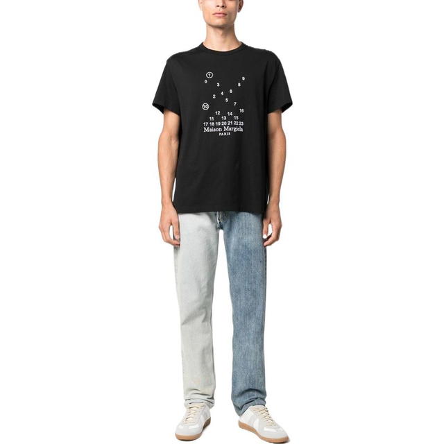Maison Margiela Maison Margiela FW22 Logo Digital Embroidery Short Sleeve T-Shirt - Black - view 3