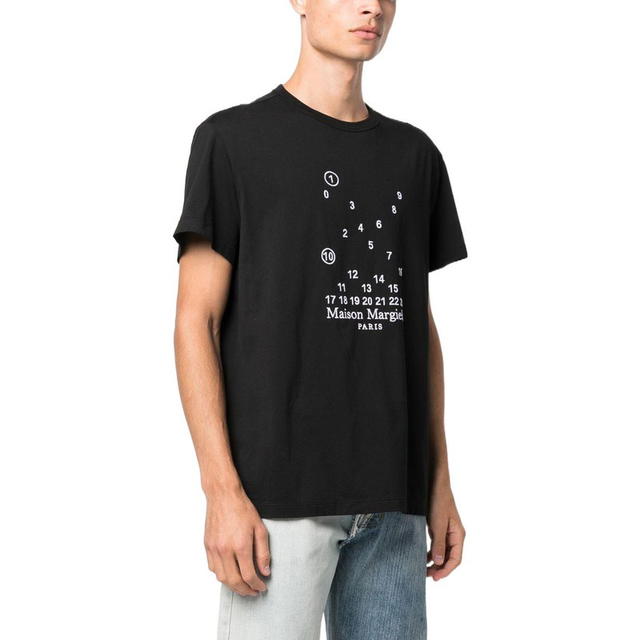 Maison Margiela Maison Margiela FW22 Logo Digital Embroidery Short Sleeve T-Shirt - Black - view 5