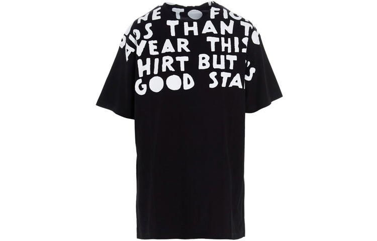 Maison Margiela Maison Margiela Slogan Oversized T-Shirt - Black