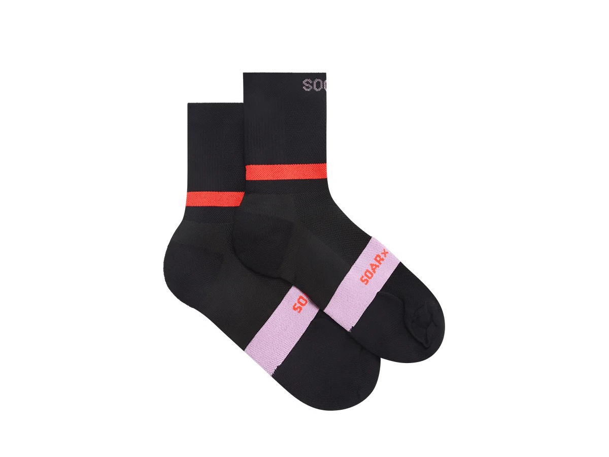 SOAR Running SOAR Running Ankle Sock BlackFluro Coral Pink