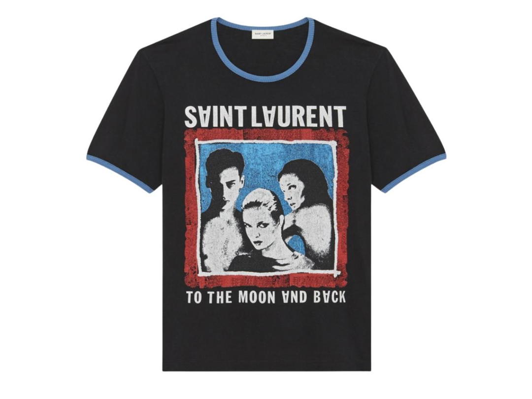 Saint Laurent Saint Laurent "to The Moon and Back" T-Shirt Black
