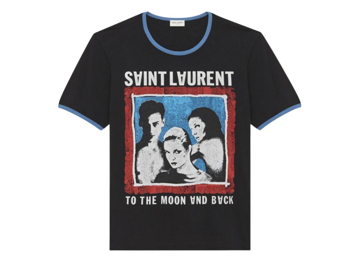 Saint Laurent Saint Laurent "to The Moon and Back" T-Shirt Black