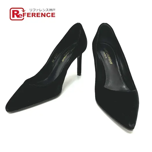 Buy Saint Laurent 493828 apparel shoes pumps Suede / Leather Black at Sasom – Authentic and Ready to Ship