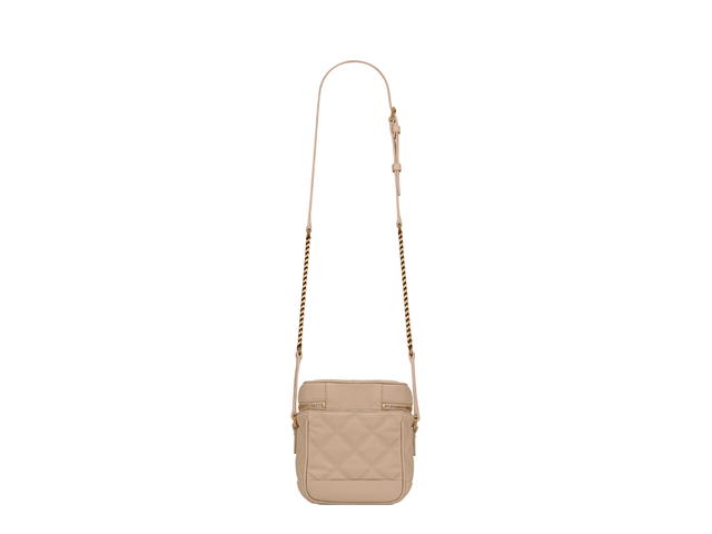 Saint Laurent Saint Laurent 80's Vanity Bag In Quilted Grain De Poudre Embossed Leather With Gold-Toned Metal Hardware Dark Beige - view 2