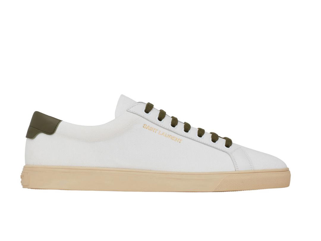 Saint Laurent Saint Laurent Andy Sneakers Canvas and Leather White Dark Green