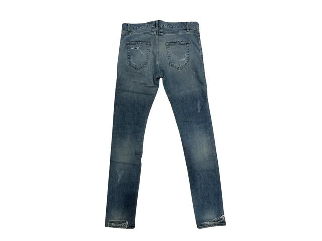 Saint Laurent Saint Laurent ans Mens D02 M/SK-LW Distressed Skinny Fit Blue - view 2
