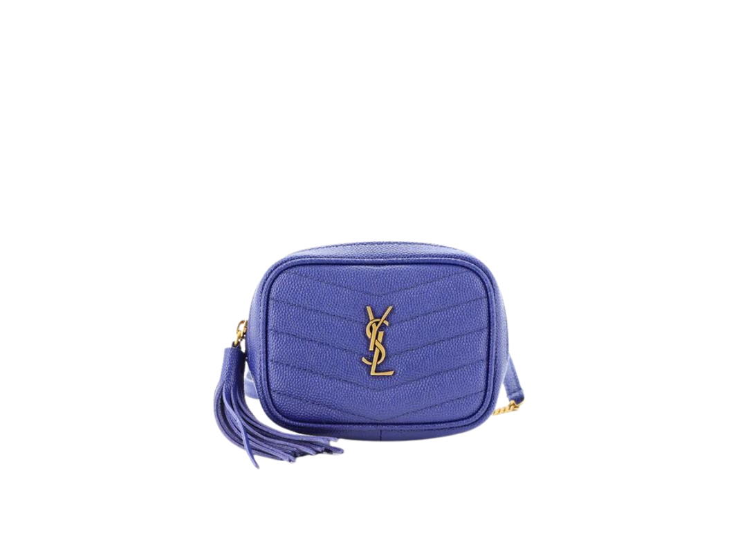 Saint Laurent Saint Laurent Baby Lou Belt Bag In Calfskin With Gold-Tone Hardware Blue