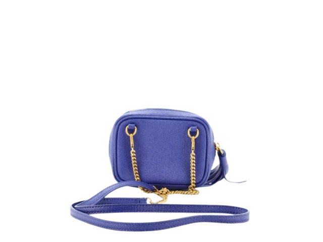 Saint Laurent Saint Laurent Baby Lou Belt Bag In Calfskin With Gold-Tone Hardware Blue - view 2