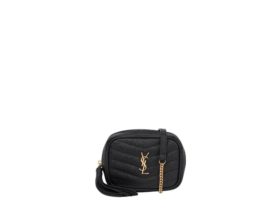Saint Laurent Saint Laurent Baby Lou leather belt bag In Calfskin With Gold-tone Hardware Black