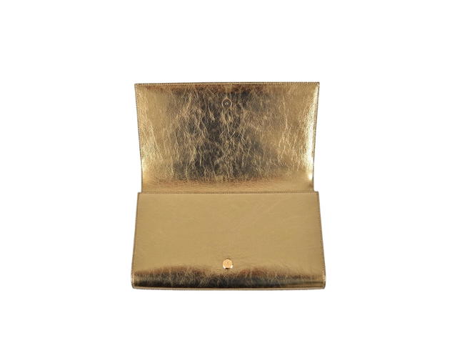 Saint Laurent Saint Laurent Belle De Jour Clutch Bag In Metallic Gold Leather - view 3