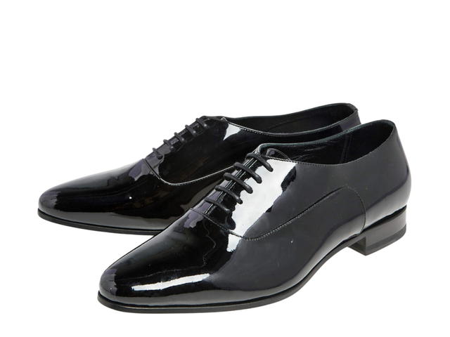 Saint Laurent Saint Laurent Black Patent Leather Lace Up Oxfords - view 3