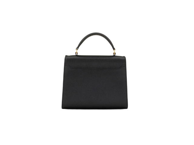 Saint Laurent Saint Laurent Cassandra Mini Top Handle Bag In Grain De Poudre Embossed Leather With Bronze-Toned Metal Hardware Black - view 2