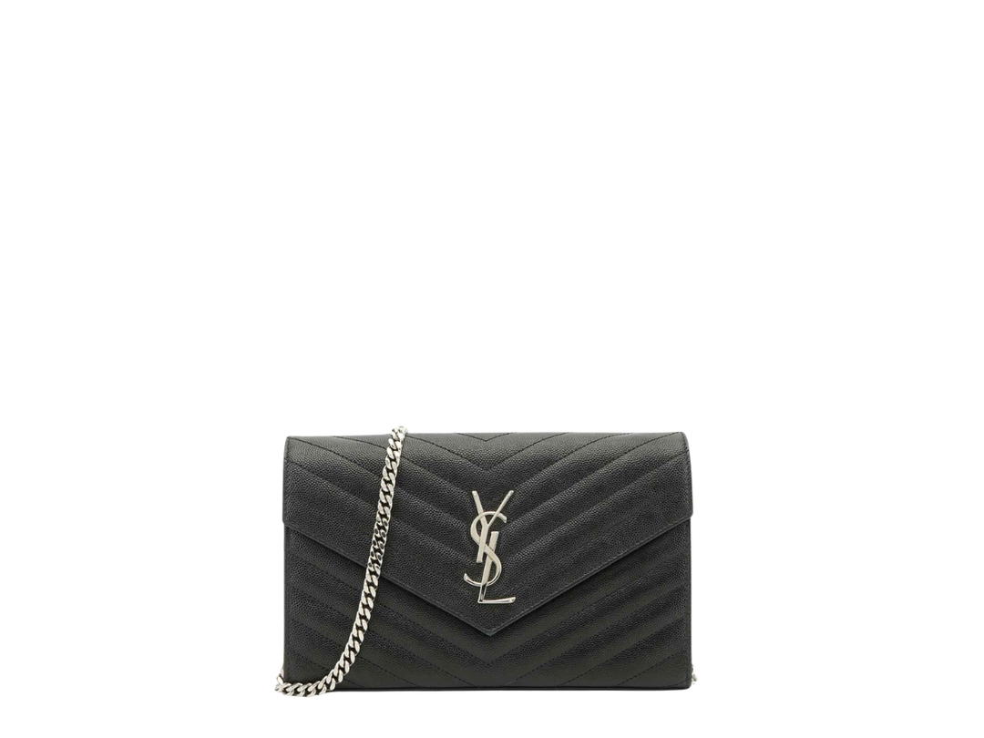 Saint Laurent Saint Laurent Cassandre 9 Woc Bag In Black With Silver Hardware