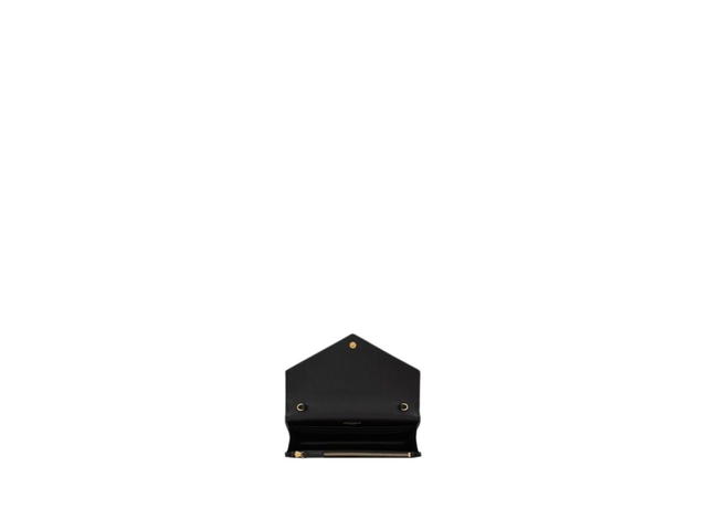 Saint Laurent Saint Laurent Cassandre Matelassé Envelope Chain Wallet In Grain De Poudre Embossed Leather With Gold-Toned Metal Hardware Black (7.5") - view 5