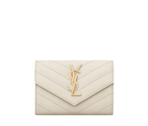 Buy Saint Laurent Cassandre Matelasse Small Envelope Wallet In Grain De Poudre Embossed Leather With Gold-Toned Metal Hardware Blanc Vintage at Sasom – Authentic and Ready to Ship