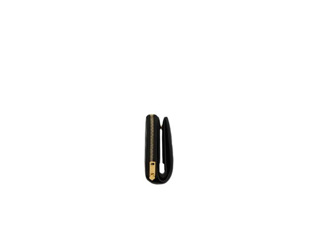 Saint Laurent Saint Laurent Cassandre Matelassé Compact Zip-Around Wallet In Lambskin With Gold-Toned Metal Hardware Black - view 3