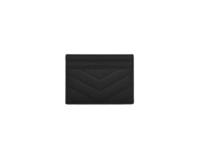 Saint Laurent Saint Laurent Cassandre Matelasse Card Case In Grain De Poudre Embossed Leather With Gold-Toned Hardware Black - view 2