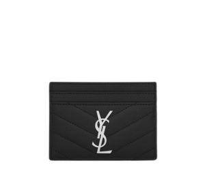 Buy Saint Laurent Cassandre Matelasse Card Case In Grain De Poudre Embossed Leather With Silver-Toned Hardware Black at Sasom – Authentic and Ready to Ship