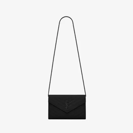 Buy Saint Laurent Cassandre Matelasse Chain Wallet in Grain de Poudre Embossed Leather Black at Sasom – Authentic and Ready to Ship