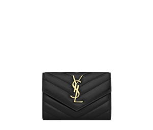 Buy Saint Laurent Cassandre Matelasse Small Envelope Wallet In Quilted Leather With Gold-Toned Metal Hardware Black at Sasom – Authentic and Ready to Ship