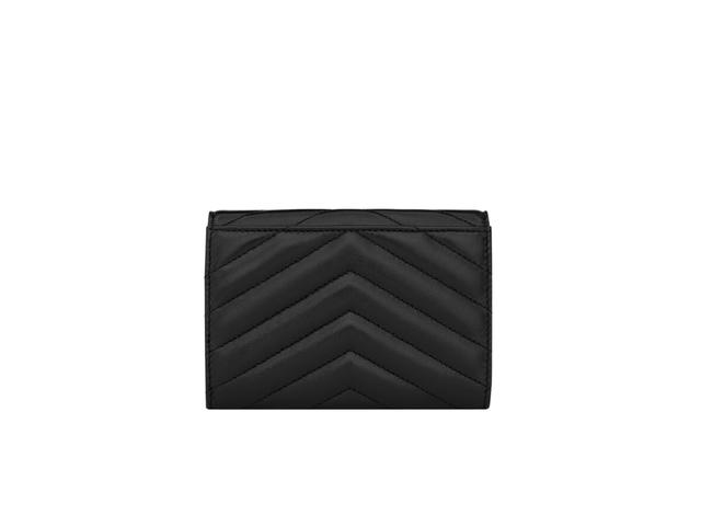 Saint Laurent Saint Laurent Cassandre Matelasse Small Envelope Wallet In Quilted Leather With Gold-Toned Metal Hardware Black - view 2