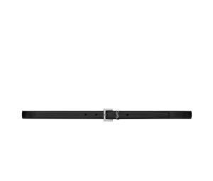 Buy Saint Laurent Cassandre Thin Belt 20MM In Calfskin Leather With Silver-Toned Metal Hardware Black at Sasom – Authentic and Ready to Ship