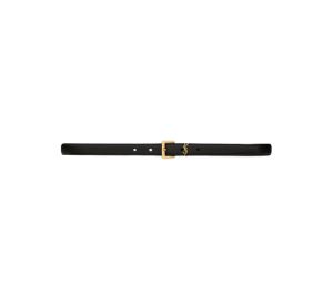 Buy Saint Laurent Cassandre Thin Belt With Square Buckle In Grained Leather With Bronze-Toned Metal Hardware Black (2 CM) at Sasom – Authentic and Ready to Ship