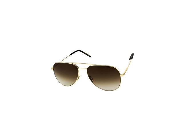 Saint Laurent Saint Laurent CLASSIC 11 Sunglasses In Gold Metal Frames And Brown Lenses - view 1