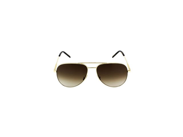 Saint Laurent Saint Laurent CLASSIC 11 Sunglasses In Gold Metal Frames And Brown Lenses - view 2