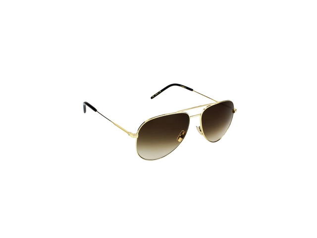 Saint Laurent Saint Laurent CLASSIC 11 Sunglasses In Gold Metal Frames And Brown Lenses - view 3