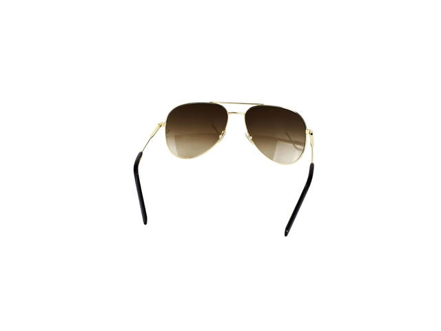 Saint Laurent Saint Laurent CLASSIC 11 Sunglasses In Gold Metal Frames And Brown Lenses - view 4