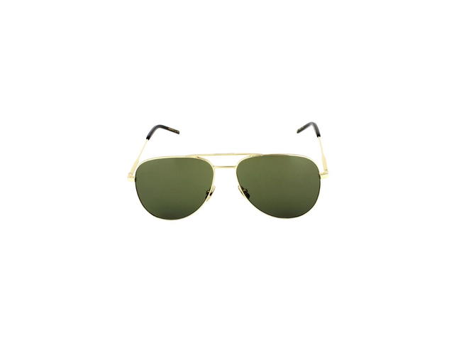 Saint Laurent Saint Laurent CLASSIC 11 Sunglasses In Gold Metal Frames And Green Lenses - view 2