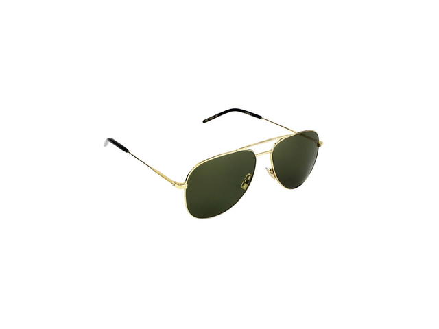 Saint Laurent Saint Laurent CLASSIC 11 Sunglasses In Gold Metal Frames And Green Lenses - view 3