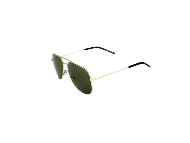 Saint Laurent Saint Laurent CLASSIC 11 Sunglasses In Gold Metal Frames And Green Lenses - view 5