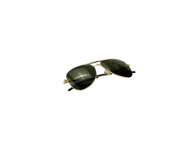 Saint Laurent Saint Laurent CLASSIC 11 Sunglasses In Gold Metal Frames And Green Lenses - view 6
