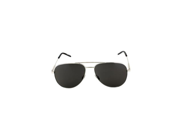 Saint Laurent Saint Laurent CLASSIC 11 Sunglasses  In Silver Metal Frames And Green Lenses - view 2
