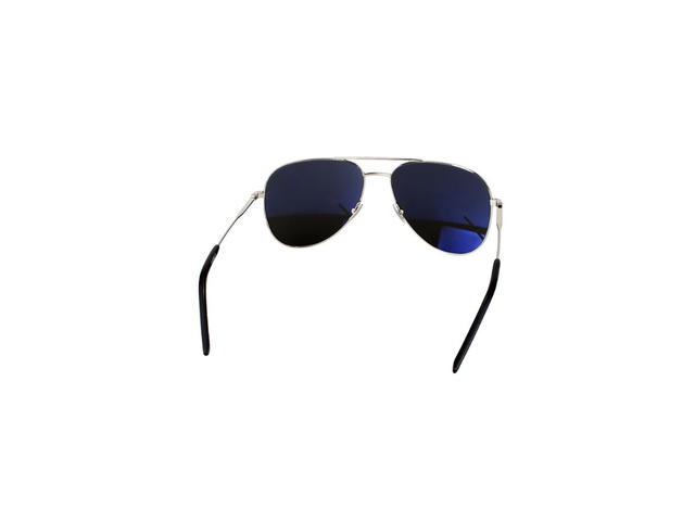 Saint Laurent Saint Laurent CLASSIC 11 Sunglasses  In Silver Metal Frames And Green Lenses - view 4