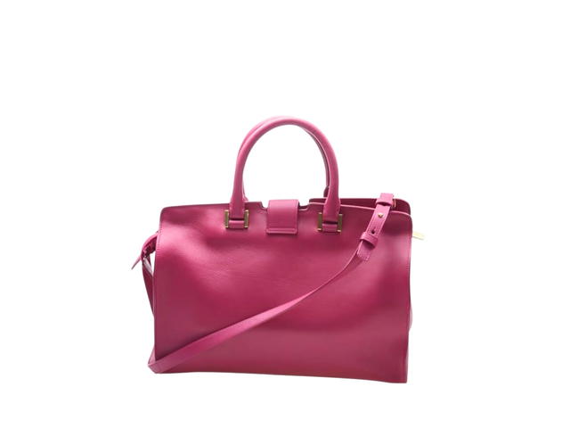 Saint Laurent Saint Laurent Classic Small Y Cabas Bag In Leather With Gold-Toned Metal Hardware Fushia - view 2