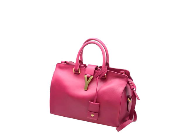 Saint Laurent Saint Laurent Classic Small Y Cabas Bag In Leather With Gold-Toned Metal Hardware Fushia - view 3