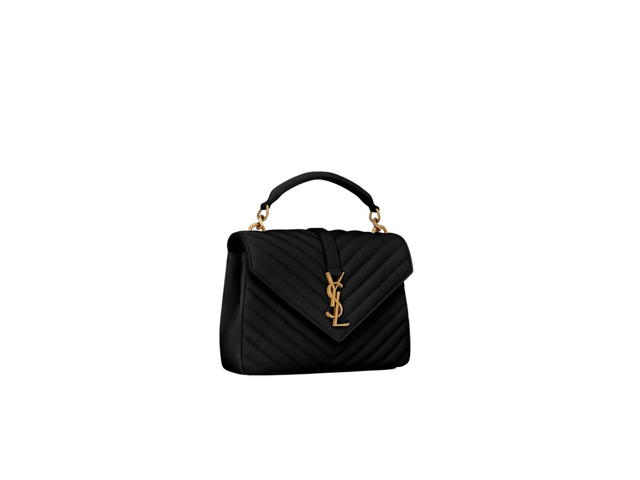Saint Laurent Saint Laurent College Medium Chain Bag In Quilted Leather With Bronze-Toned Metal Hardware Black - view 1