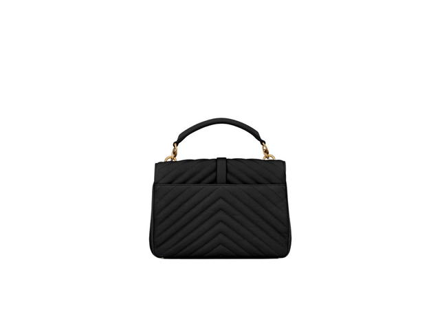 Saint Laurent Saint Laurent College Medium Chain Bag In Quilted Leather With Bronze-Toned Metal Hardware Black - view 2