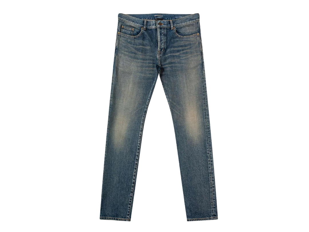 Saint Laurent Saint Laurent Dirty Sandy Blue Slim Fit Jeans Blue