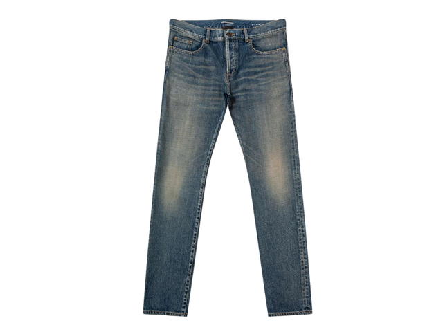 Saint Laurent Saint Laurent Dirty Sandy Blue Slim Fit Jeans Blue - view 1