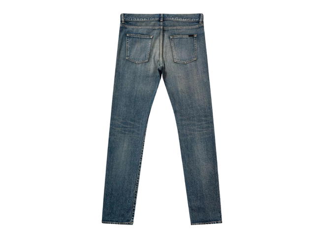 Saint Laurent Saint Laurent Dirty Sandy Blue Slim Fit Jeans Blue - view 2
